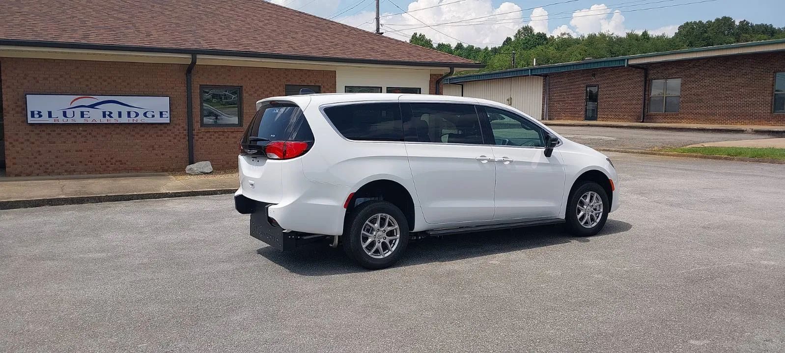 FR Conversions accessible minivan parked at the Blue Ridge Bus Sales building in Greeneville, Tennessee