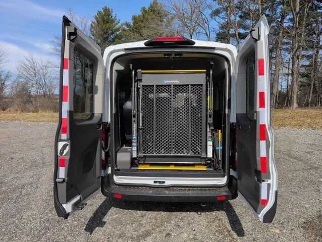 FR Conversions Ford Transit with rear Braun wheelchair lift deployed